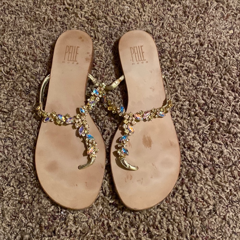 Pelle Moda jeweled sandals.